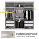 Ver imagem 7 de Quarto Casal Completo Guarda-Roupa 6 Portas Milano, Cama Monaco e Cômoda Istambul Espresso Móveis Branco/Neve