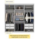 Ver imagem 5 de Quarto Casal Completo Guarda-Roupa 6 Portas Milano, Cama Monaco e Cômoda Premium Espresso Móveis Branco/Neve