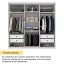 Ver imagem 4 de Quarto Casal Completo Guarda-Roupa 6 Portas Milano, Cama Monaco e Cômoda Premium Espresso Móveis Branco/Neve