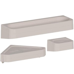 Conjunto para Banheiro Cantoneira Saboneteira e Porta Shampoo Bege Eleve ou