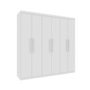 Ver imagem 2 de Quarto Casal Completo Guarda-Roupa 6 Portas Lima, Cama Monaco e Cômoda Chicago Espresso Móveis Branco/Neve