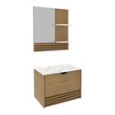 Ver imagem 1 de Conjunto Banheiro com Gabinete e Espelheira 1 Porta Suspenso 60cm Multimóveis CR10167 Amêndoa/Má