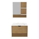 Ver imagem 6 de Conjunto Banheiro com Gabinete e Espelheira 1 Porta Suspenso 60cm Multimóveis CR10167 Amêndoa/Má