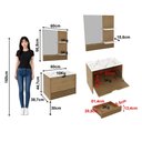 Ver imagem 3 de Conjunto Banheiro com Gabinete e Espelheira 1 Porta Suspenso 60cm Multimóveis CR10167 Amêndoa/Má