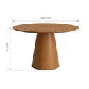 Ver imagem 2 de Mesa de Jantar Redonda Base Cone 4 Lugares Madeira Maciça Laminada Lyon Marrom/Amadeirado