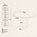 Ver imagem 5 de Mesa de Jantar Redonda Base Cone 4 Lugares Madeira Maciça Laminada Lyon Marrom/Amadeirado