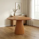 Ver imagem 1 de Mesa de Jantar Redonda Base Cone 4 Lugares Madeira Maciça Laminada Lyon Marrom/Amadeirado