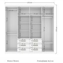 Ver imagem 4 de Guarda Roupa Casal 8 Portas 6 Gavetas Liverpool 8.6 Branco - Santos Andirá