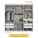 Ver imagem 6 de Quarto Casal Completo Guarda-Roupa 6 Portas Lima, Cama Monaco e Cômoda Premium Espresso Móveis Branco/Neve
