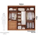 Ver imagem 5 de Guarda-Roupa Casal 6 Portas com Espelho Interno Giratório 235cm 100% MDF Turim Espresso Móveis Marrom/Cinamomo