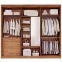 Ver imagem 4 de Guarda-Roupa Casal 6 Portas com Espelho Interno Giratório 235cm 100% MDF Turim Espresso Móveis Marrom/Cinamomo