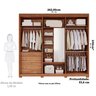 Guarda-Roupa Casal 6 Portas com Espelho Interno Giratório 235cm 100% MDF Turim Espresso Móveis - 5