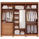 Ver imagem 4 de Guarda-Roupa Casal 6 Portas com Espelho Interno Giratório 235cm 100% MDF Turim Espresso Móveis Marrom/Cinamomo
