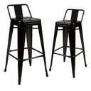 Ver imagem 1 de Kit com 2 Banquetas Alta com Encosto Design Tolix Iron Aço Carbono Preta
