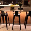 Ver mais imagens de Kit com 2 Banquetas Alta com Encosto Design Tolix Iron Aço Carbono Preta