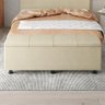 Baú Sapateira Estofada Casal Queen Size 160 Cm Marte Veludo Skybox Bege - 6