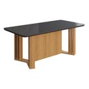 Ver imagem 1 de Mesa de Jantar Celine Retangular Tampo em Mdf e Vidro Temperado 180 Cm Cozinha Marrom Preto Chumbo