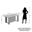 Ver imagem 2 de Mesa de Jantar Celine Retangular Tampo em Mdf e Vidro Temperado 180 Cm Cozinha Marrom Preto Chumbo