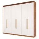 Ver imagem 3 de Guarda-Roupa Casal 6 Portas com Espelho Interno Giratório 235cm 100% MDF Turim Espresso Móveis Bege/Cinamomo/Grafiato