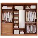 Ver imagem 4 de Guarda-Roupa Casal 6 Portas com Espelho Interno Giratório 235cm 100% MDF Turim Espresso Móveis Bege/Cinamomo/Grafiato