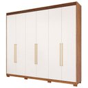 Ver imagem 3 de Guarda-Roupa Casal 6 Portas com Espelho Interno Giratório 235cm 100% MDF Turim Espresso Móveis Bege/Cinamomo/Grafiato
