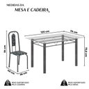 Ver imagem 3 de Conjunto de Mesa Tubular 120x75cm Tampo Vidro com 4 Cadeiras Lívia Off White/Preto/Prata