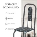 Ver imagem 6 de Conjunto de Mesa Tubular 120cm x 72cm Tampo MDF com 4 Cadeiras Lívia Prata/Preto Floral/Mart