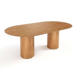 Mesa de Jantar West 270cm X 100cm 10 Lugares Lâmina Natural de Madeira Mel