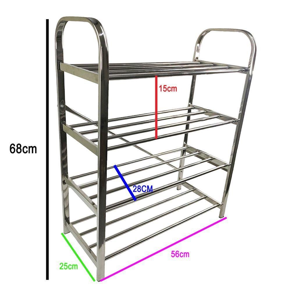 Sapateira Prateleira 4 Andares Inox 12 Pares Tenis Sandalia Calçado Sapato Organizaçao - 5