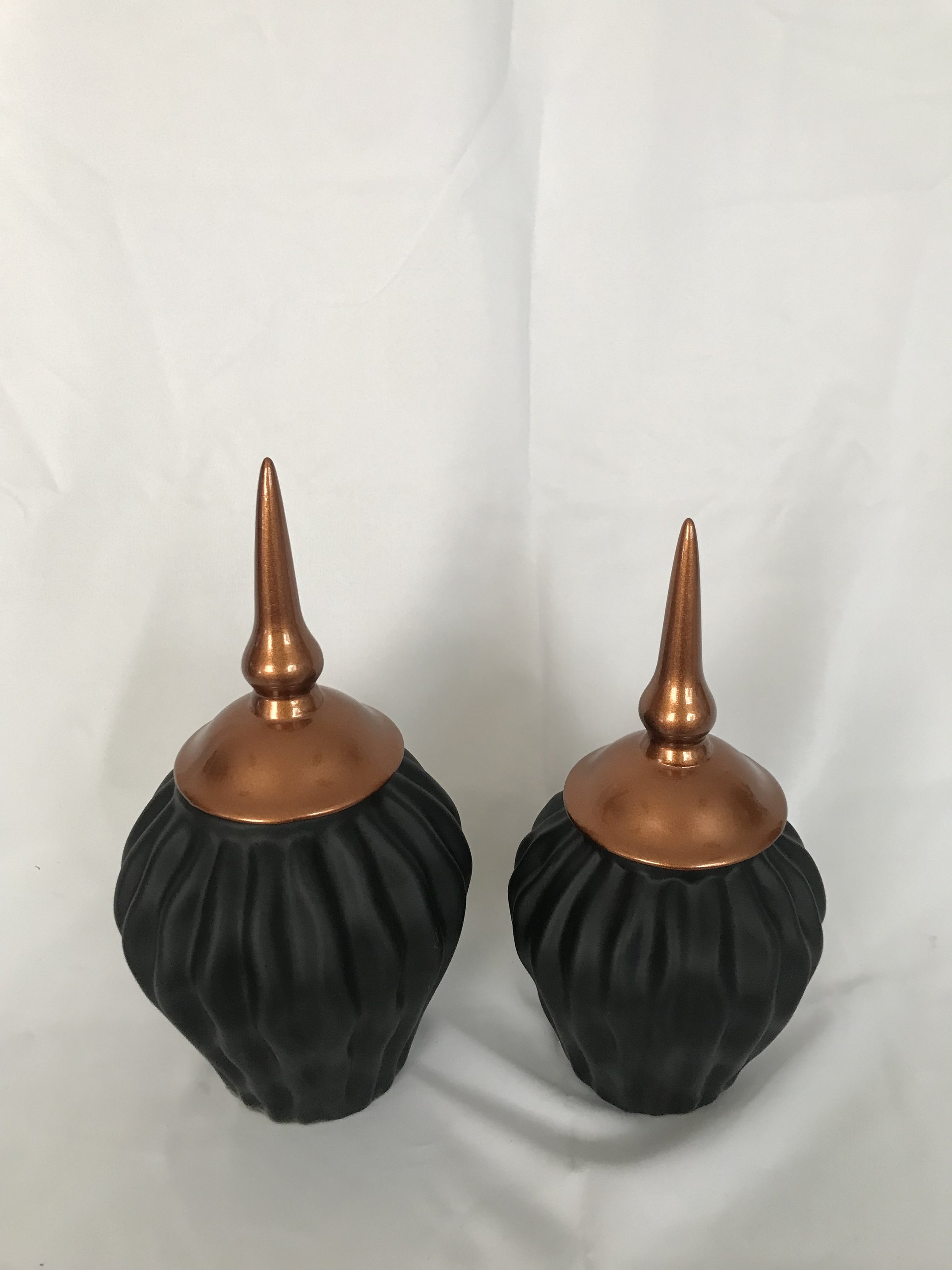 Vaso decorativo terracotta nero e bianco 35 cm KUALU