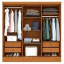 Ver imagem 7 de Quarto Casal Completo Guarda-Roupa 6 Portas Munique Cama Mônaco com Cabeceira Cômoda Istambul Espres Bege/Cinamomo