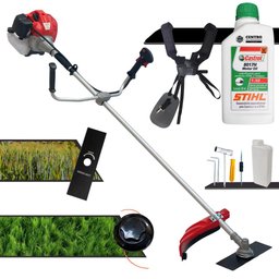 Cortador de Grama Anmax Cg520-p À Gasolina 52cc 2,2hp Roçadeira Profissional + Óleo Stihl - 1