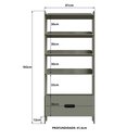Ver imagem 3 de Estante de Livros 100% MDF 81CMX183CM 2 Gavetas e 4 Prateleiras Elvis Cinza/Verti/Branco