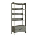 Ver imagem 2 de Estante de Livros 100% MDF 81CMX183CM 2 Gavetas e 4 Prateleiras Elvis Cinza/Verti/Branco