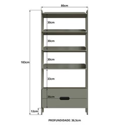 Estante Elvis com 2 Gavetas 100% Mdf - 3