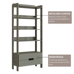 Estante Elvis com 2 Gavetas 100% Mdf - 7
