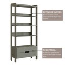 Ver imagem 7 de Estante de Livros 100% MDF 81CMX183CM 2 Gavetas e 4 Prateleiras Elvis Cinza/Verti/Branco