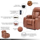 Ver imagem 4 de Poltrona do Papai Reclinável Elétrica Austin com Massagem Aquecimento e Porta Copos Entrada USB/USB-