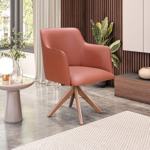 Cadeira para Sala de Estar Marquesa Marrom Paçoca