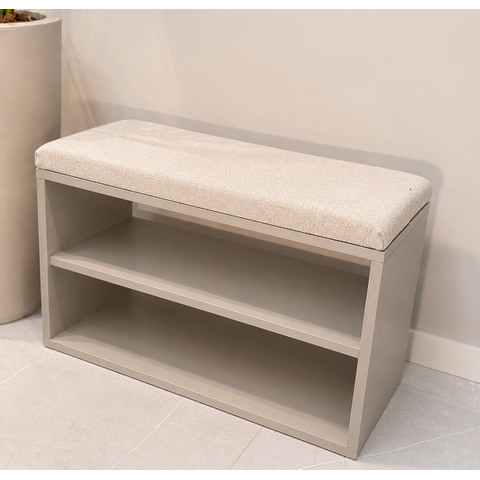 Banco Organizador Duo Space 100% MDF com Assento Estofado - Robusto e Sofisticado
