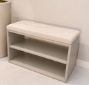 Ver imagem 1 de Banco Organizador Duo Space 100% MDF com Assento Estofado - Robusto e Sofisticado