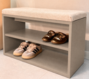 Ver imagem 3 de Banco Organizador Duo Space 100% MDF com Assento Estofado - Robusto e Sofisticado