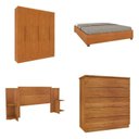 Ver imagem 1 de Quarto Casal Completo Guarda-roupa 6 Portas Munique Cama Mônaco com Cabeceira Cômoda Premium Espress