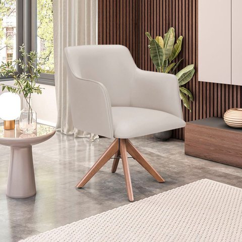 Cadeira para Sala de Estar Marquesa Cinza Marfim