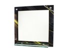 Ver imagem 1 de ESPELHO PARA BANHEIRO COM PRATELEIRA 40CM X 40CM MÁRMORE PRETO DOURADO