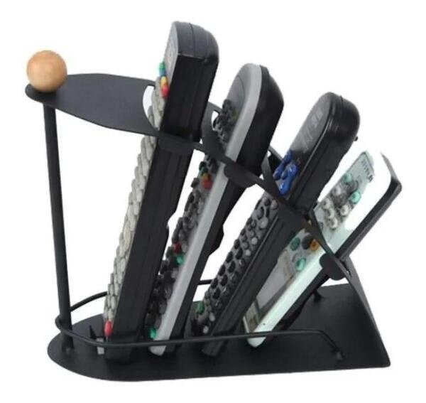 Organizador Para 04 Unidades De Controles Remoto-Metal-Preto - 1
