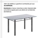 Ver mais imagens de Conjunto de Mesa Tubular 140cm x 75cm Tampo Granito Ocre com 6 Cadeiras Lívia Prata/Preto