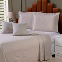 Ver imagem 1 de Colcha Cobre Leito Solteiro 4p Tecido Rústico Topázio com Capa de Almofada Bege Avelã