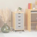 Ver imagem 4 de Gaveteiro Escritório Madeira Maciça 5 Gavetas Rodízios Lagos Idimex