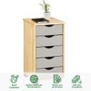 Ver imagem 3 de Gaveteiro Escritório Madeira Maciça 5 Gavetas Rodízios Lagos Idimex